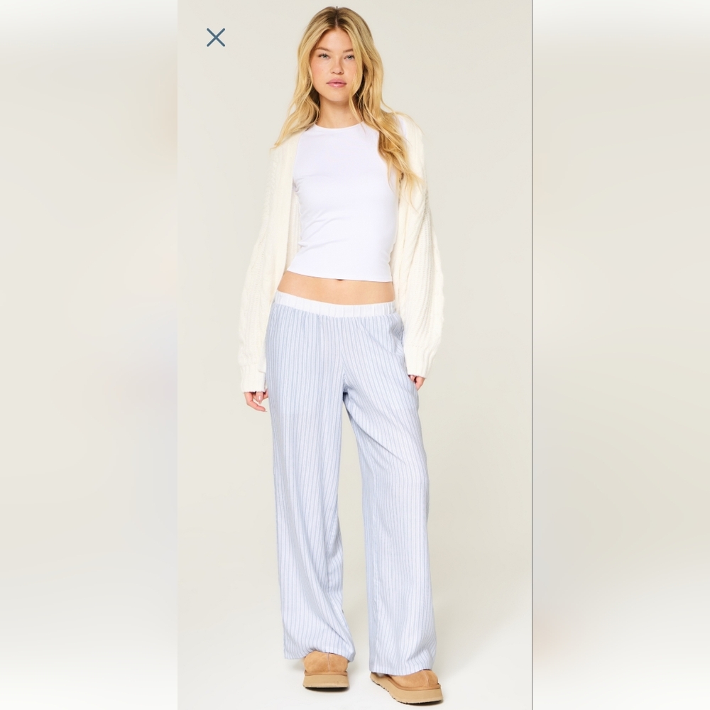 NWT! Hollister Small Contrast Waist Baggy Flannel Pants
